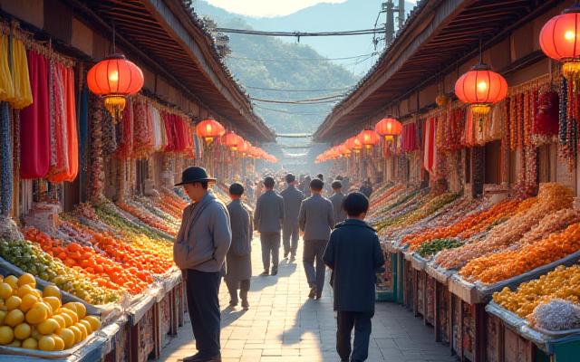부산 전통 시장의 활기찬 모습